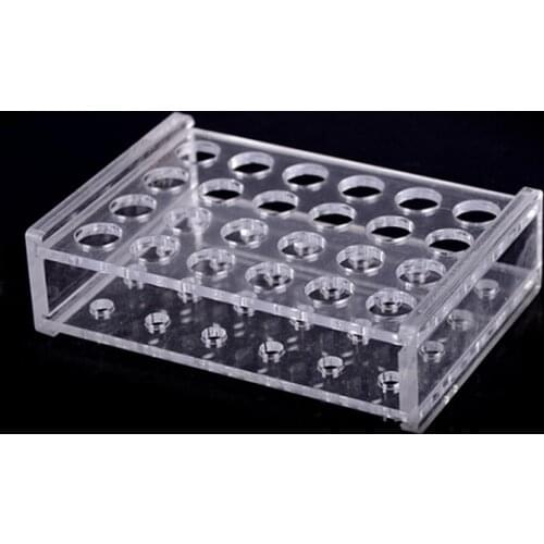 1PC Plastic Transparent 24 Holes 1.5ml Test Tube Rack Holder 11mm Dia School Supply Lab Equipment Clear Centrifugal Test Tube