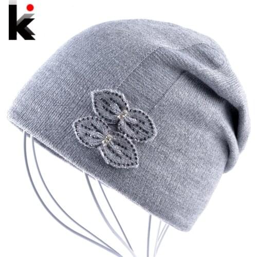 2018 Winter Knitted Hats For Women Diamond Beanies Hat Female Thickening Skullies Bonnet Caps Ladies Beanie Touca Moda Feminina