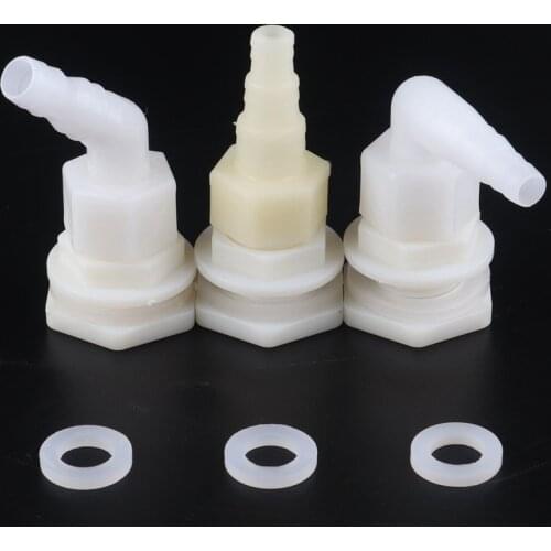 4Sets 1/2" ABS Bucket Connector Water Tank Joints Aquarium Fish Tank Outlet Joints Adapter Drain Pipe Connectors