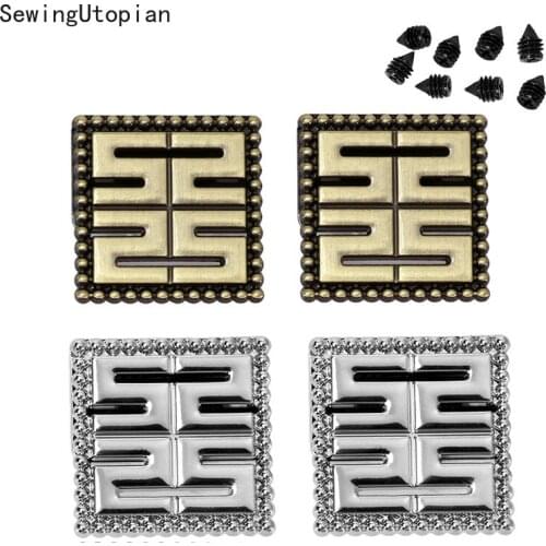 4PCS 20mm Metal Zipper Buckles Decoration End Clips Stopper Screws Handbag Straps Tail Clasp Cord Lock DIY Hardware Accessories