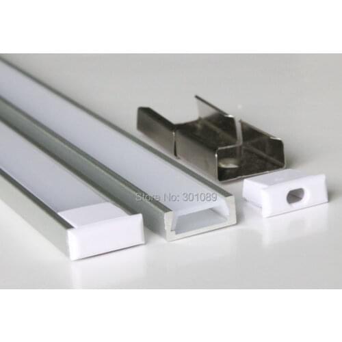 40m(40pcs) a lot, 1m per piece led strip aluminum housing with milky diffuse or clear cover