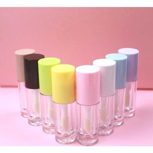 6ml pink/yellow/purple/nude pink/ big brush lip gloss tube
