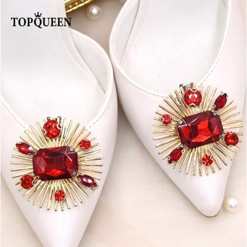 TOPQUEEN-X45 Party Shoes Accessories Bridal Shoe Clips for Pumps Rhinestone Shoe Clips for Wedding Crystal Decorations