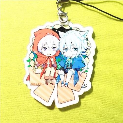 Anime IDOLiSH7 Keychain Figure Doll Yotsuba Tamaki Osaka Sogo Red Hat Acrylic Keyring Bag Pendant for Gift