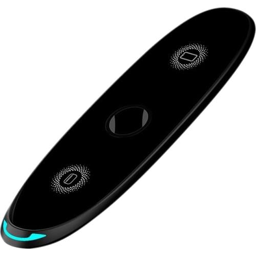 Kuulaa 3 In 1 Wireless Charger 10W Wireless Charger Synchronous Wireless Fast Charging For Apple Watch/Iphone/Headset,Black