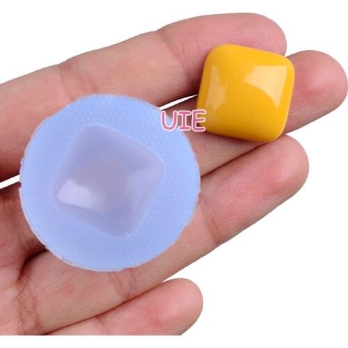 BYL058U 17.2mm Square Cabochon Silicone Mold Resin Clay Earrings Necklace Pendant Making Craft Fondant Cake Decoration Candy DIY