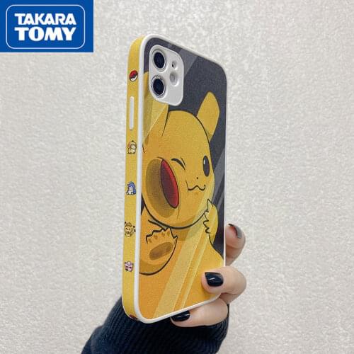 TAKARA TOMY Pokemon Pikachu Silicone Phone Case for IPhone 7/8P/X/XR/XS/XSMAX/11/12Pro/12min Phone Couple Case Cover