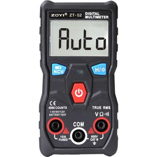 ZOYI ZT-S2 Digital Multimeter 4000 Counts True-RMS Button Automatic Digital Multimeter Battery test AC DC Voltage Current