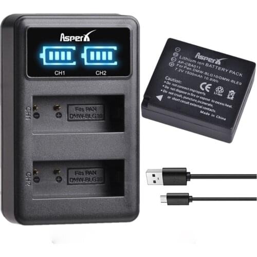 DMW-BLG10 DMW-BLG10E Battery with Charger for Panasonic DMW BLE9 BLG10 BLG10E Lumix TZ90 TZ100 GX80 DC-TZ90 LX100 TZ-80 TZ101