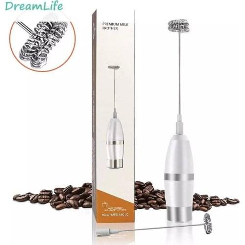 Stainless Steel Electric Milk Frother Mini Electric Whisk Handheld Blender Can Be Customized Milk Frother