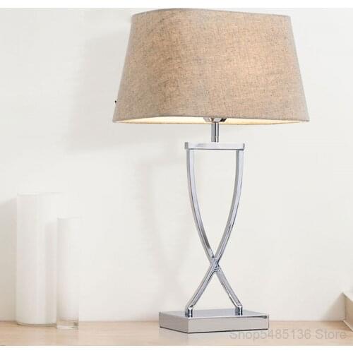 European Style Iron Cloth Table Lamp LED Nightstand Lamp Study Office Desk Lamp Home Deco Living Room Table Lamps Light Fixtures