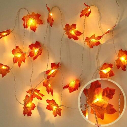 1.5M 3M 6M 10 20 40 Lights Halloween Decor Maple Leaves Garland Led Fairy Lights for Christmas Decoration Autumn String Light