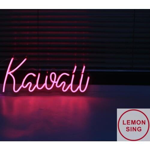 Kawaii Neon Sign Custom Pink LED Neon Sign Bedroom Light Wedding Sign Party Room Home Wall Decor