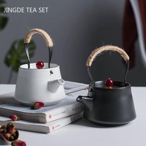 Chinese Ceramic Tiliang Teapots Handmade Tea Set Kettle Household Office Filter Tea Pot Tie Guanyin Tea Ceremony Drinkware 200ml
