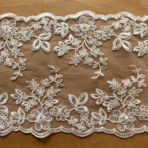 Lace Applique Trim-Patches Flower For Wedding-Dress-Accessory Off White Car Bone Cording