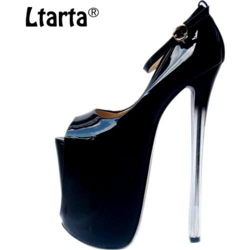 LTARTA New Super 22cm Patent Leather Mouth 20cm Single Shoes T Taiwan Sexy Large Size womens Shoes MJL-6679-1