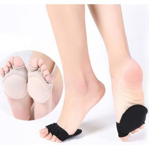 Open Toe Cotton Pad Skin Color With Foot Pad Five Finger Socks Half Palm Toe Socks Invisible High Heels Five-finger Socks