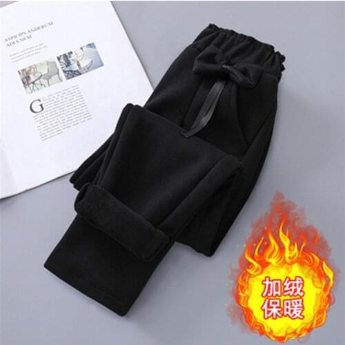 2021 Autumn Winter New Kids Thicken Velvet Pants For Girls Children Warm Fleece Clothes Girls Trousers Woolen Pants