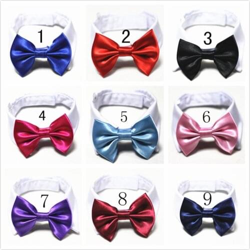Kawaii Dog Cat Necklace Adjustable Strap for Cat Collar Dogs Accessories Tuxedo Satin Dog Bow Tie Puppy Formal Tie for Wedding
