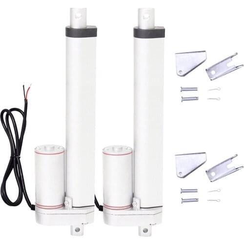 A Pair of TWO Multi-function 250mm 10" Stroke DC 12V Heavy Duty Linear Actuator &Brackets for Door Opening Electronic Lifting