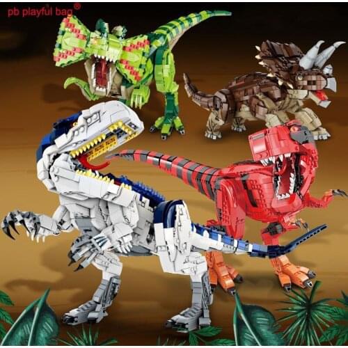 PB Playful Bag Jurassic simulation dinosaur assembled building block model childrens educational toys Creative gifts UG62