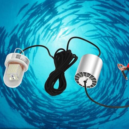 Deep Drop LED Fishing Light 12-24V 60W 6-10M cable Underwater Waterproof Fishing Lure Lamp with Clip Battery Powered Fish Light
