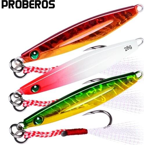 1PC Fishing Lure 28G 40G Lead Fishing Baits with 15# Ise Nepal Hooks 5 Colors Casting Lure Fishing Tackle Lead Baits