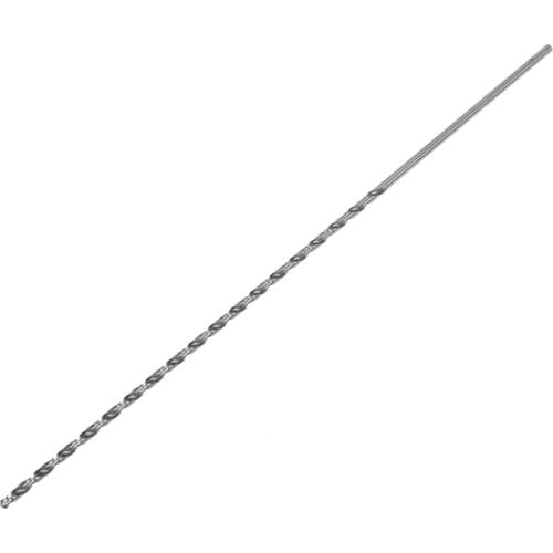 HSS Straight Shank 4mm Twist Head 300mm Long Drill Bit Silver Tone