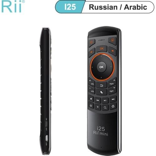 RussiArabic Keyboard Rii Mini i25 Fly Air Mouse 2.4Ghz Wireless Keyboard Remote Controller FOR Android TV Box HTPC PC Tablet