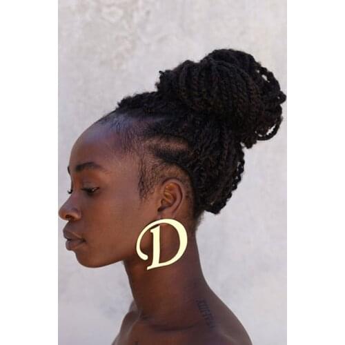 Earrings 2021 Trend Womens Earrings Custom Letters Stainless Steel Large Ear Studs Hip Hop Jewelry Personalized Gifts