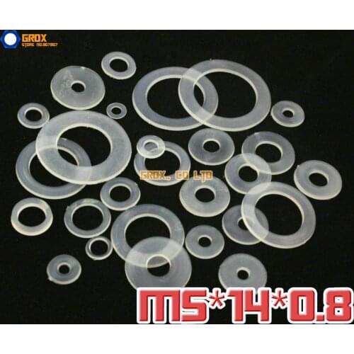 500 Pieces M5 x 14 x 0.8mm Soft Nylon Flat Washer Insulation Washer