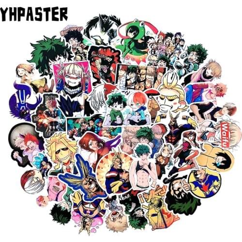 73Pcs/Pack My Hero Academia Anime Stickers For Laptop Moto Skateboard Luggage Refrigerator Notebook Toy PVC Waterproof Sticker
