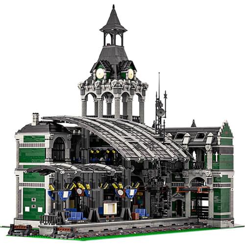 MOC Train Station Building Blocks City Street Scen Modular Construction Block Model MOC-37719 for Children Gift 12597 PCS Toys