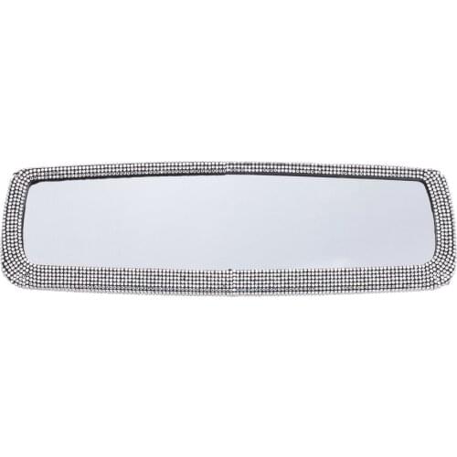 Bling Car Interior Crystal Rhinestone Diamond Rearview Accessories Direct Universal Interior Clip on Panoramic Rear View Mirror
