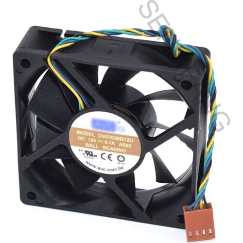 Genuine AS02 DV07020B12U 12V 0.7A 7CM Breeze volume PWM temperature control double ball fan