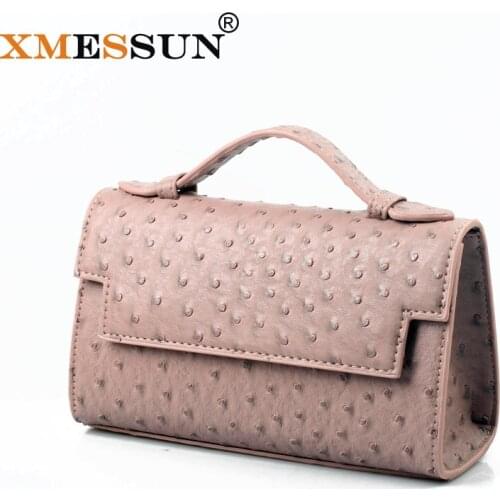 XMESSUN New Women Ostrich Handbags Female Fashion Design Evening Party Bag High Quality Trendy Hot Purse Clutch Bags Ins