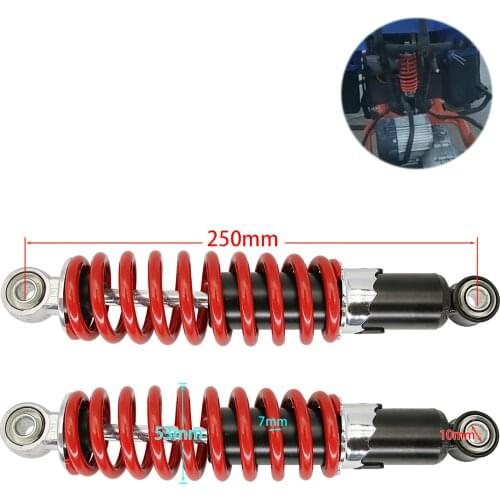 250mm 270mm 13.8in Rear Shock Absorber Universal Fit for Dune Buggy Quad Dirt Bike ATV Aluminium Alloy Shock Spring Suspension