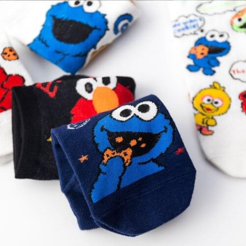 Ladies Socks For Girls Socks Cotton Ankle Socks Women Summer Sesame Street Cartoon Cosplay Socks Elmo Cookie Monster Socks