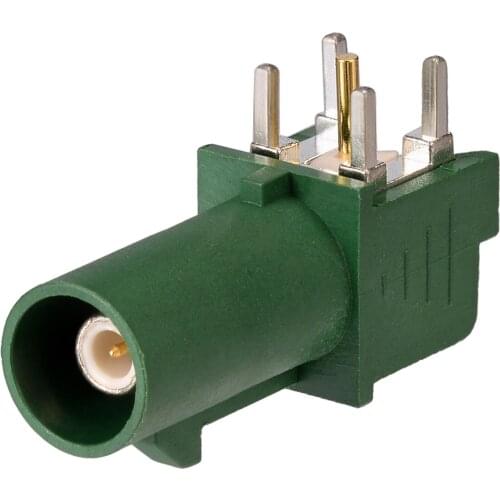 Superbat 10pcs RF Connector Fakra Plug Male PCB mount Right Angle Green /6002 Car TV1