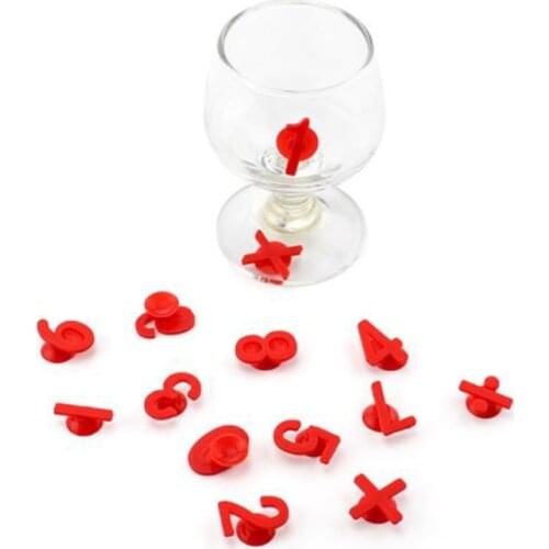 14pcs Party Suction Cup Wine Glass Silicone Label Silicone Wine Glasses Recognizer Marker Tea Holder Kitchen Accessories