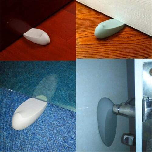 2Pcs Soft ABS Pad Wall Protect Self Adhesive Door Stopper Golf Modelling Door Fender Stickers Door Handle Bumper Guard Stopper