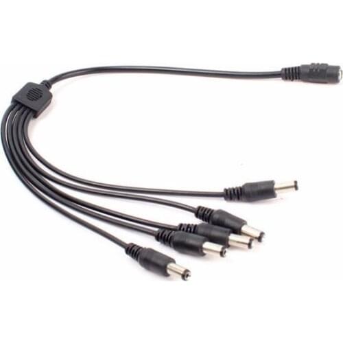 40pcs 1 to 5 DC Power Splitter Cable 5.5*2.1mm Female to Male Plug for Led Strip Light and CCTV Camera