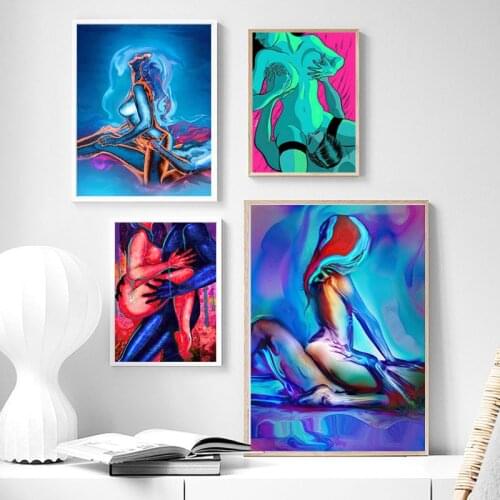 Abstract Male And Female Sex Posters And Prints Modern Sexy Body Art Canvas Painting Bedroom Home Decorative Wall Art Pictures