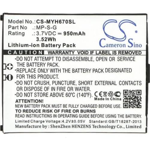 Cameron Sino 950mAh battery for MYPHONE 6670 City MP-S-G Mobile, SmartPhone Battery