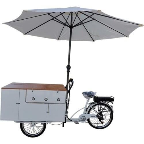 Cheap Electric Cargo Bike Pedal Fast Food Bike Bicycle Pancake Snack Vending Cart with Oven Mobile Dining Car Tricycle