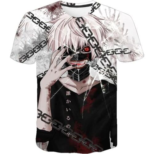 Anime Tokyo Ghoul 3D Printed T-shirt Men And Women Blood Shirts Casual Comfortable Ken Kaneki Tops Tees Fahsion Harajuku Clothes