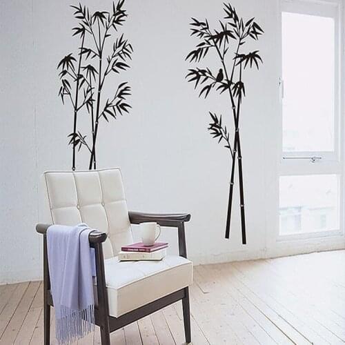 Creative Black Bamboo Wall Stickers Living Room Vintage Home Decor Mural Teenager Room Decoration Stickers Poster Wallstickers