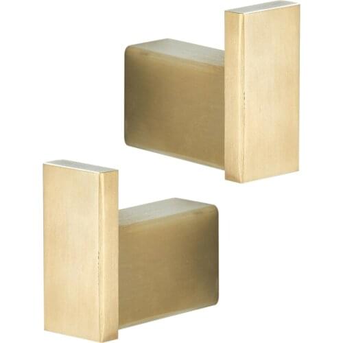 Leyden Stainless Steel 2 Hooks Set Heavy Duty Bathroom Accessories,Door Hanger for Clothes Wall Mount Brushed Gold