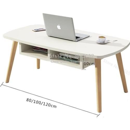 Multifunctional Coffee Table Living Room Tea Table with Drawer Apartment Nordic Mini Small Simple Wood Tea Table 80/100/120cm