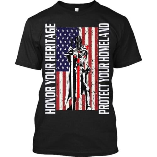 Fashion American Templar Knights Flag Mens T-Shirt. Summer Cotton Short Sleeve O-Neck Unisex T Shirt New S-3XL